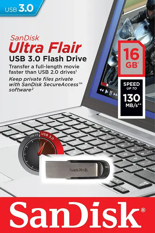 SanDisk Ultra Flair USB 3.0 16GB; EAN: 619659136680