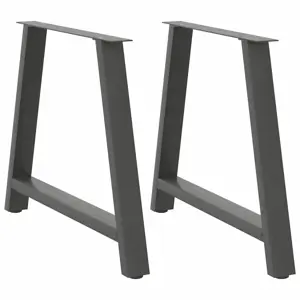 Valgomojo stalo kojos, 2 vnt., antracito spalvos, A formos, 90x(72-73) cm, plienas