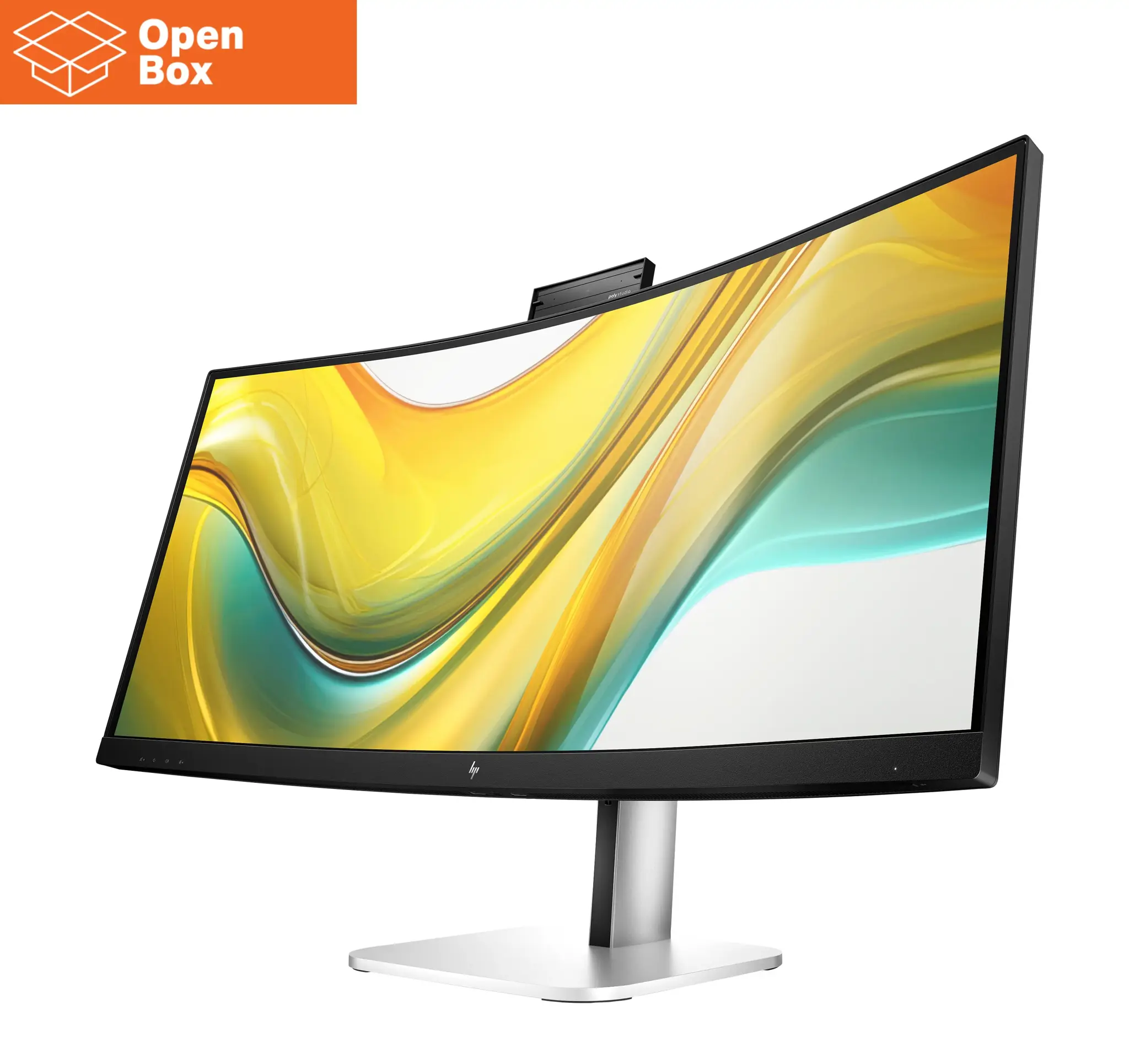 HP 534pm Series 5 Pro WQHD USB-C Curved Conferencing Monitor - OPENBOX - 34" 3440x1440 WQHD 400-nit AG, VA, USB-C(100W/15W)/HDMI/DisplayPort, 3x USB-A, speakers, 5MP webcam, RJ-45 LAN, height adjustable/tilt/swivel, 3 years (replaces E34m)