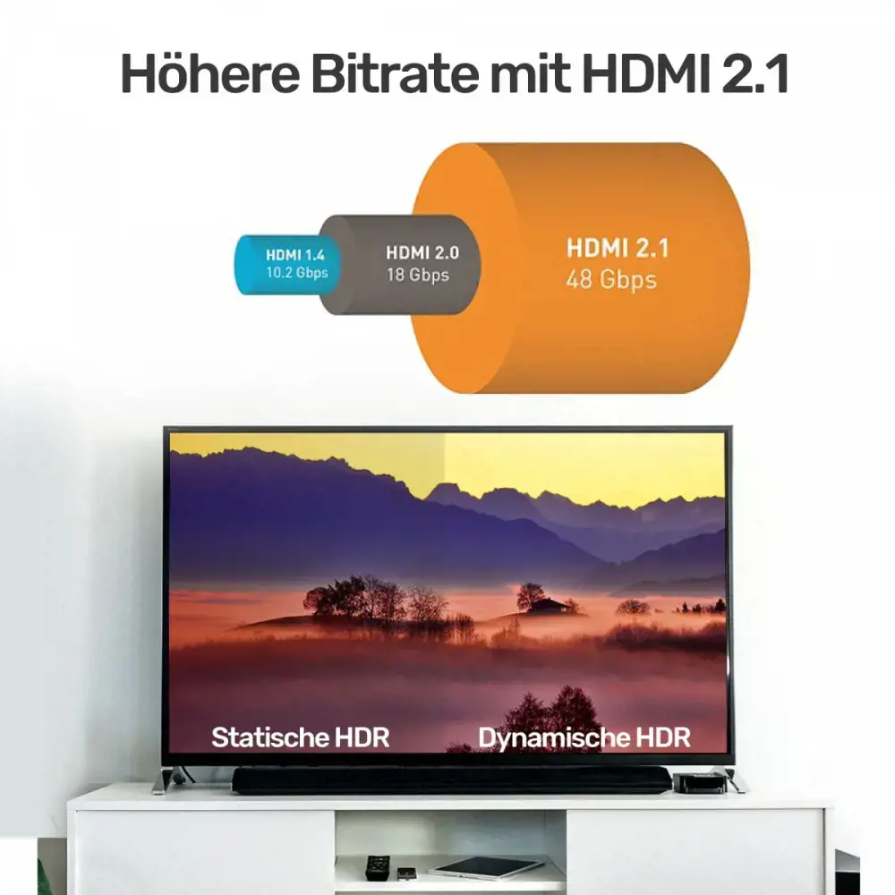 UNITEK C138w kabelis HDMI 2.1 8K 4K120Hz UHD 3 m
