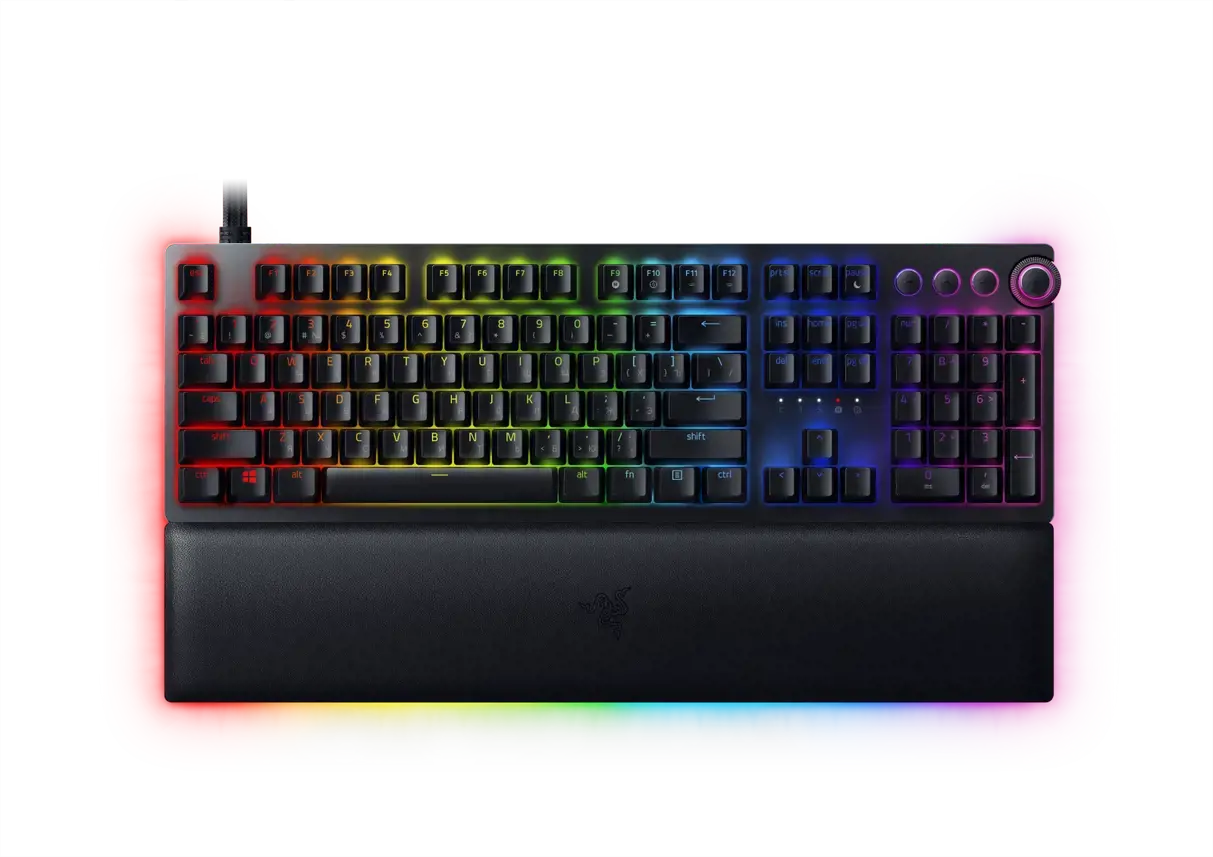 "Razer Huntsman V2", optinė žaidimų klaviatūra, RGB LED apšvietimas, rusiška, juoda, laidinė
