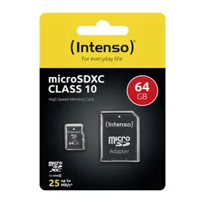 ATMINTIS MICRO SDXC 64GB C10/W/ADAPTERIS 3413490 INTENSO