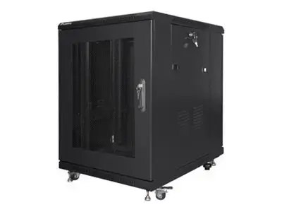 LANBERG laisvai pastatoma 19 colių spinta 15U 600x800 su tinklinėmis durelėmis, plokščia pakuotė, juoda