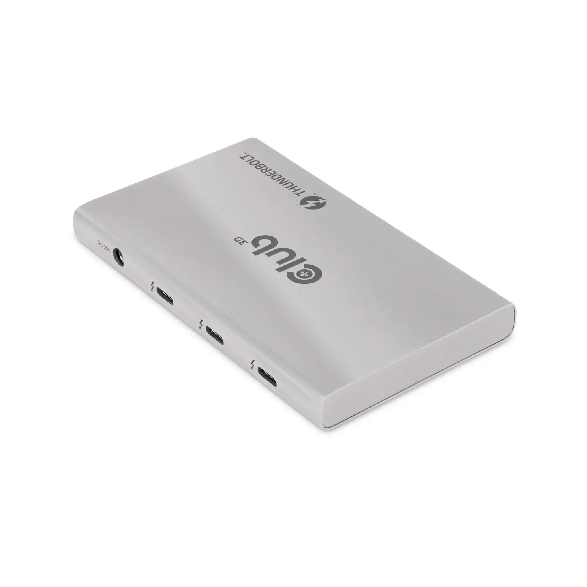 CLUB3D Certified Thunderbolt™4 Portable 5-in-1 Hub with Smart Power, Docking, Thunderbolt 4, Silver, OS Support: Windows10™ or above version supported Thunderbolt™ 4 host MacOS™ 11 or above..., DC, 10 W