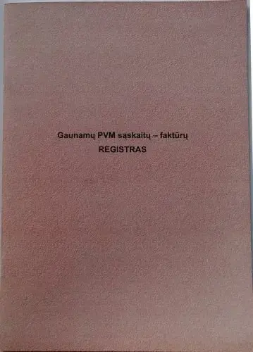 Gaunamų PVM saskaitų faktūrų registras, A4 (48)  0720-032