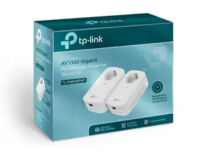 TP-Link AV1300 Gigabit Passthrough Powerline Starter Kit, 1300 Mbps, IEEE 802.3, IEEE 802.3ab, IEEE 802.3u, Gigabit Ethernet, 10,100,1000 Mbps, 10BASE-T, 100BASE-TX, 1000BASE-T, HomePlug AV2