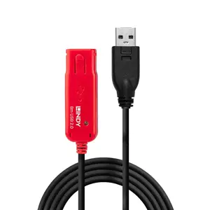 "Lindy" 8 m USB 2.0 aktyvusis prailgintuvas, CE, UKCA, FCC, RoHS, REACH, Kalifornijos pasiūlymas 65, juodas, 0 - 50 °C, -20 - 60 °C, 8 m, 280 g