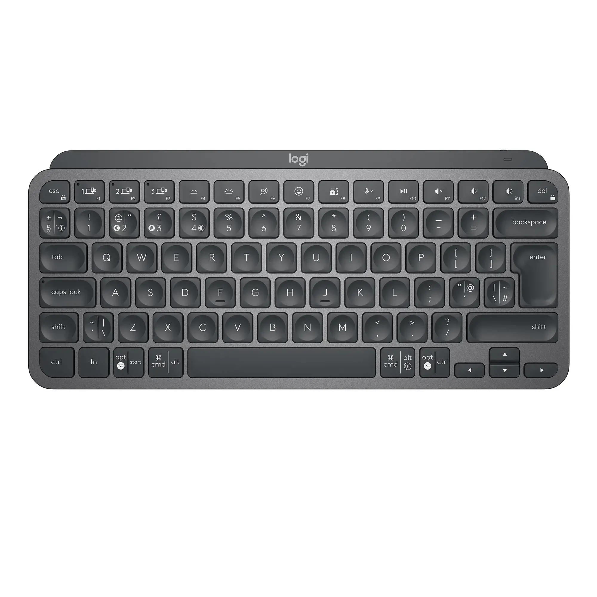 "LOGITECH MX Keys Mini Minimalist" belaidė apšviesta klaviatūra - GRAPHITE - US INTL - INTNL (JAV)