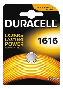 Duracell CR1616 3V, Vienkartinė baterija, CR1616, ličio, 3 V, 1 vnt., mygtukinė/monetinė