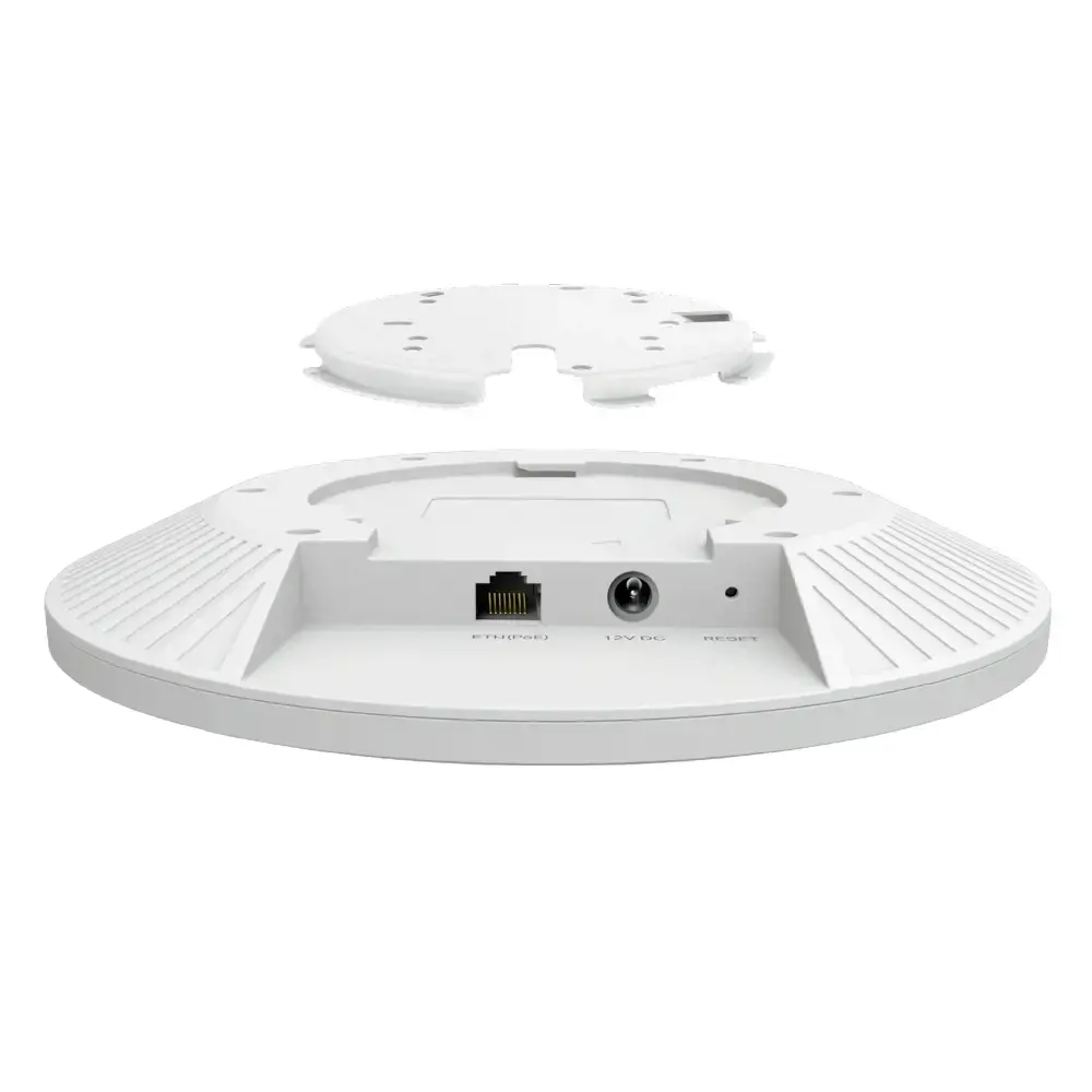 TP-Link Omada AX5400 Ceiling Mount WiFi 6 Access Point, 5400 Mbit/s, 574 Mbit/s, 4804 Mbit/s, 10,100,1000,2500 Mbit/s, 2.4 - 5 GHz, IEEE 802.11a, IEEE 802.11ac, IEEE 802.11ax, IEEE 802.11b, IEEE 802.11g, IEEE 802.11n