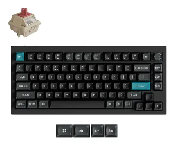 Keychron Q1 Ultra - US Layout - Silk POM Red - Black Wireless Keyboard