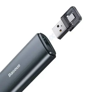 "Baseus Orange Dot" daugiafunkcinis nuotolinio valdymo pultas prezentacijoms, su lazerine rodykle (pilkas)