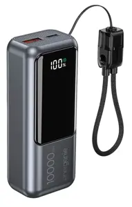 Gembird PB10-PD20-LCD-02 Compact fast charging power bank with LCD display, 20W, 10000 mAh, spacegr…