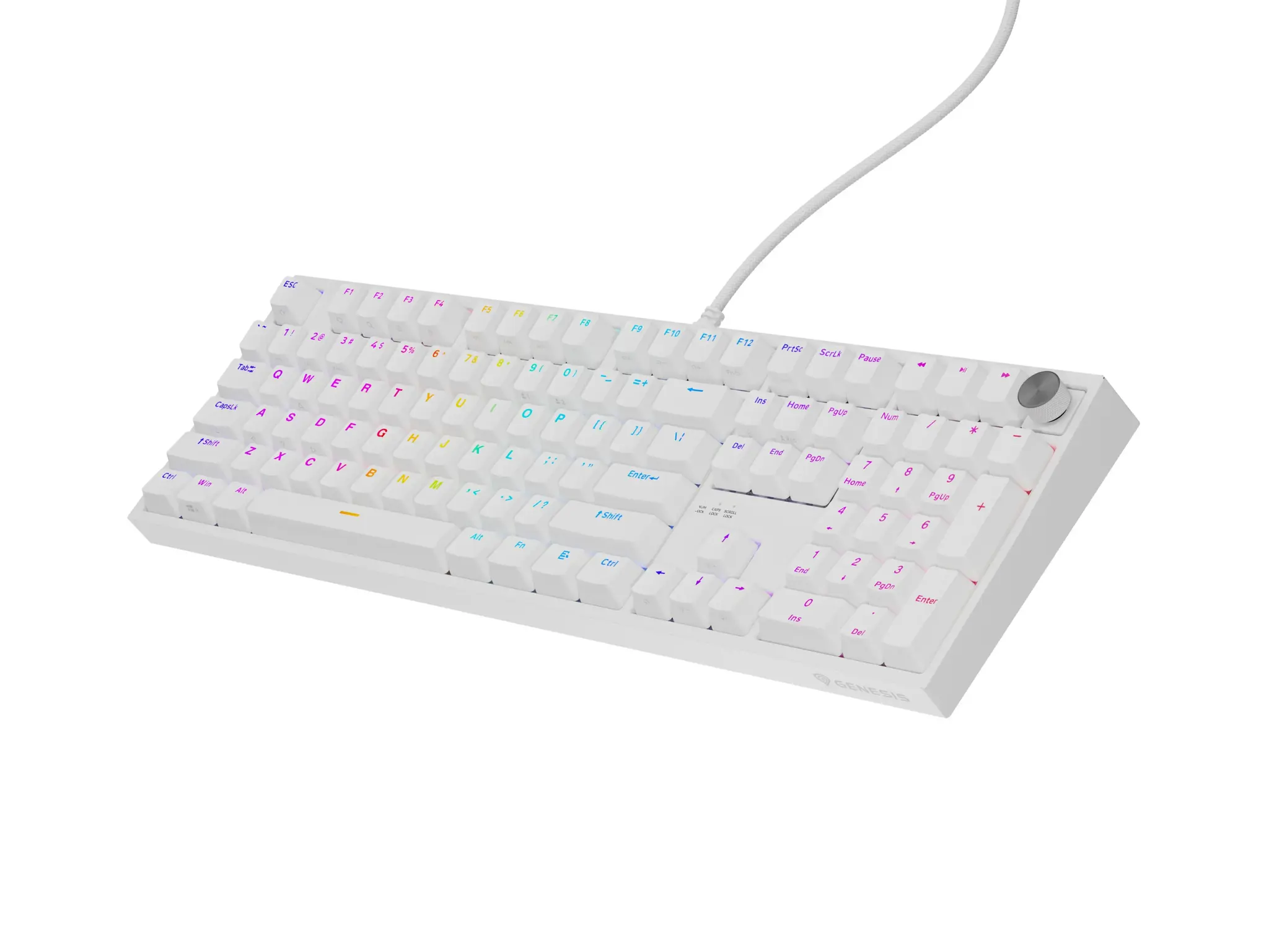 Genesis Thor 404 | Mechanical Gaming Keyboard | Wired | US | Outemu Peach Silent | White