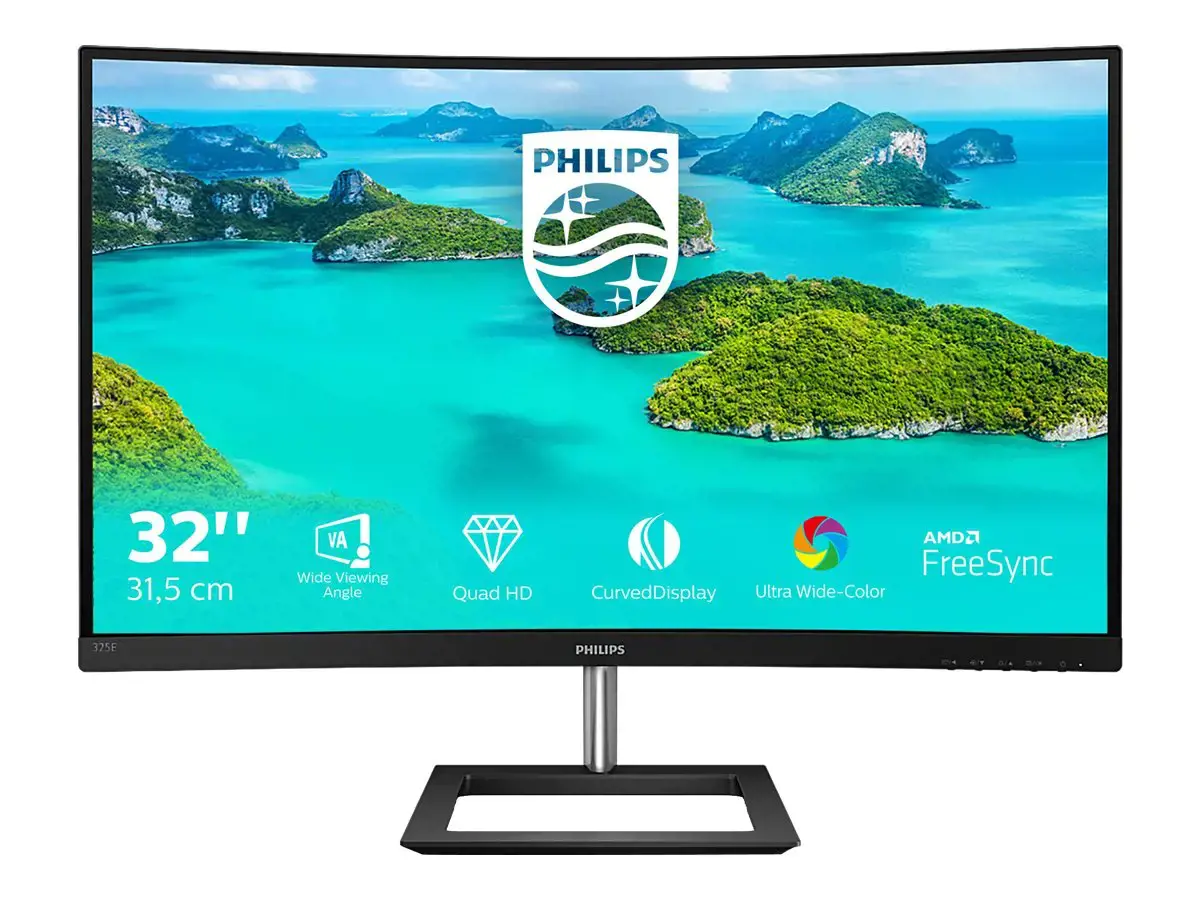 Monitorius Philips E Line 325E1C/00, 80 cm (31.5"), 2560 x 1440 pixels, Quad HD, LCD, 4 ms, Black