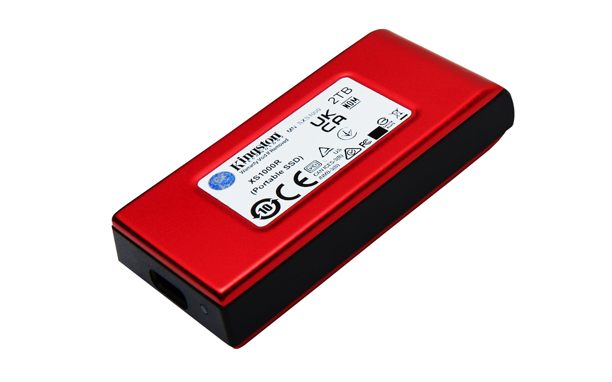 Kingston Technology 2TB XS1000 Red External USB 3.2 Gen 2 Portable Solid State Drive, 2 TB, USB Type-C, 3.2 Gen 2 (3.1 Gen 2), 1050 MB/s, Red