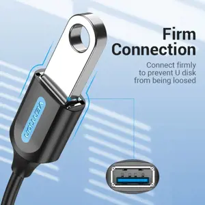 Vention USB 3.1(Gen 1) C vyriškos ir A moteriškos lyties OTG kabelis 0.15M Juodas PVC tipo, 0.15 m, USB C, USB A, USB 3.2 Gen 1 (3.1 Gen 1), 5000 Mbps, juodas