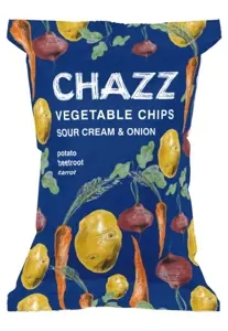Daržovių traškučiai CHAZZ, grietinėlės ir svogūnų skonio, 75 g