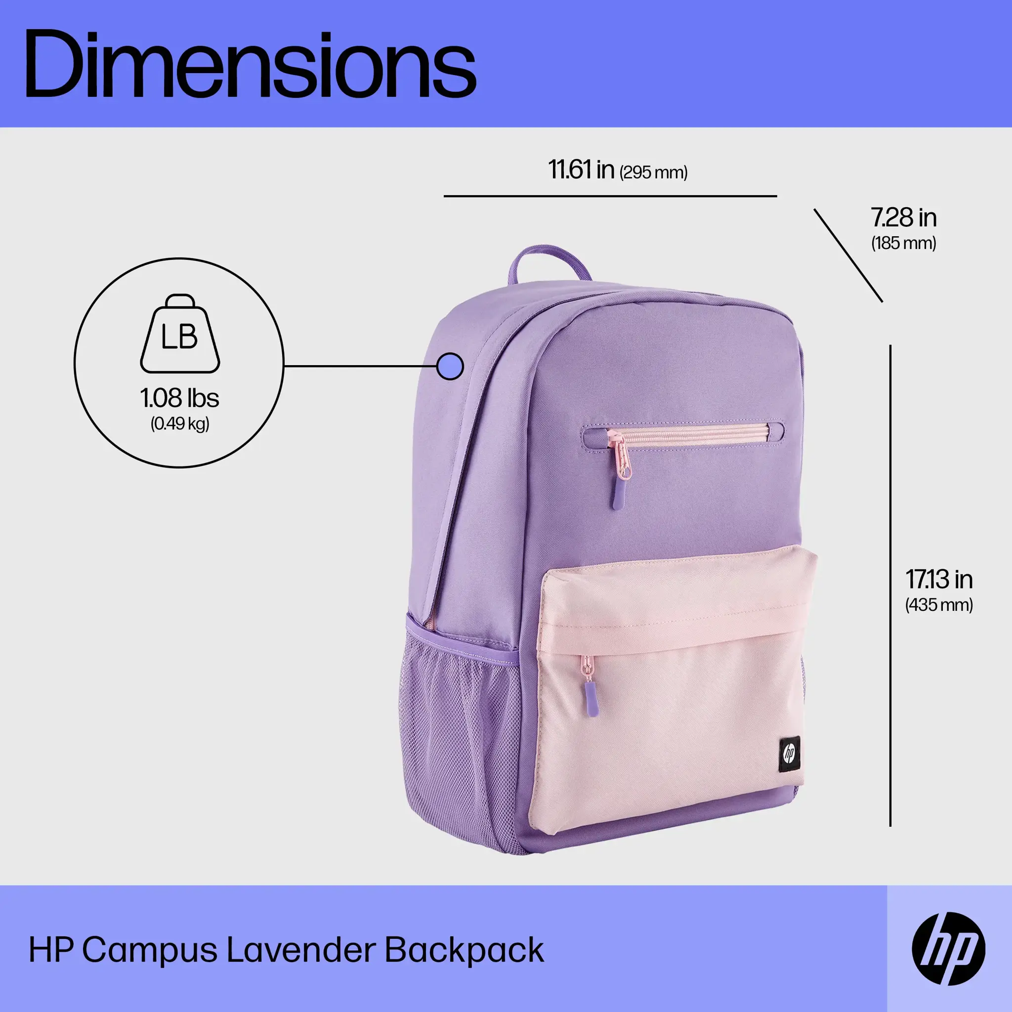 HP Campus Blue kuprinė, 39,6 cm (15,6"), nešiojamojo kompiuterio skyrius, poliesteris, putų poliuretanas