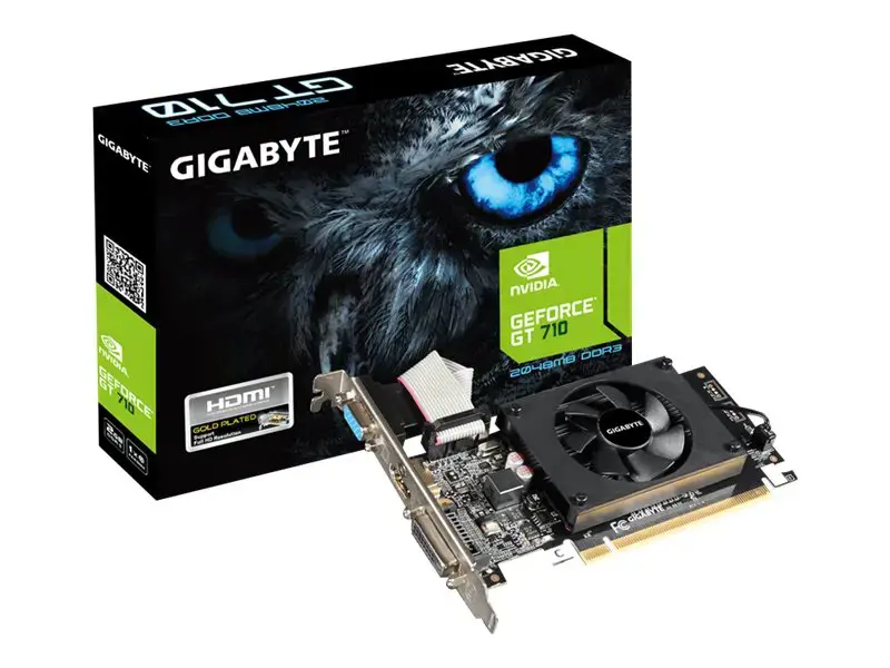 Vaizdo plokštė GIGABYTE GeForce GT 710 2 GB, GDDR3, 64 bitai, GV-N710D3-2GL