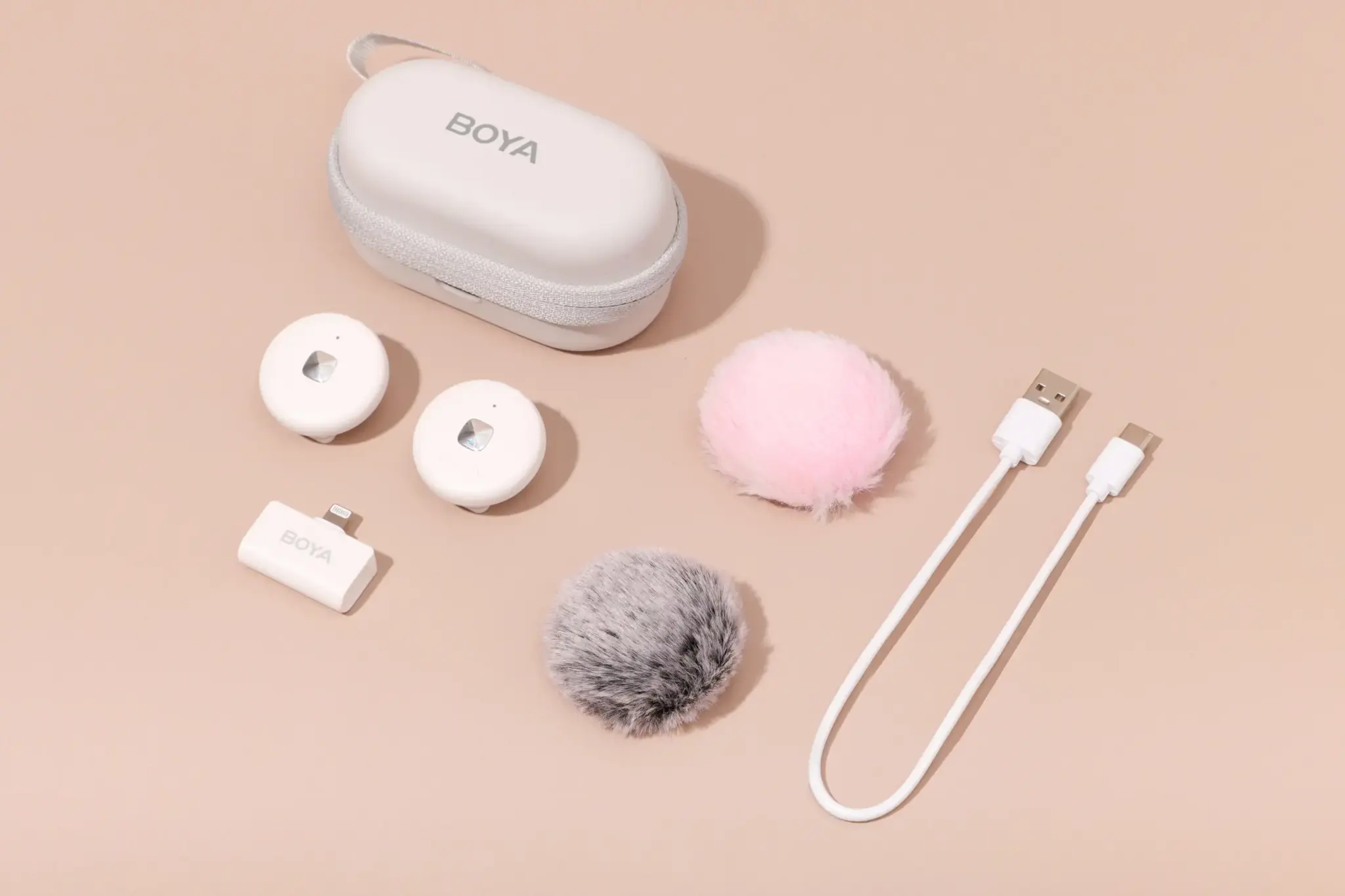 "Boya" belaidis mikrofonas "Omic Wireless Lightning", baltas