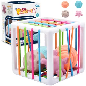 WOOPIE Lankstus sensorinis kubas Baby Sorter Crazy Shapes 5 el.