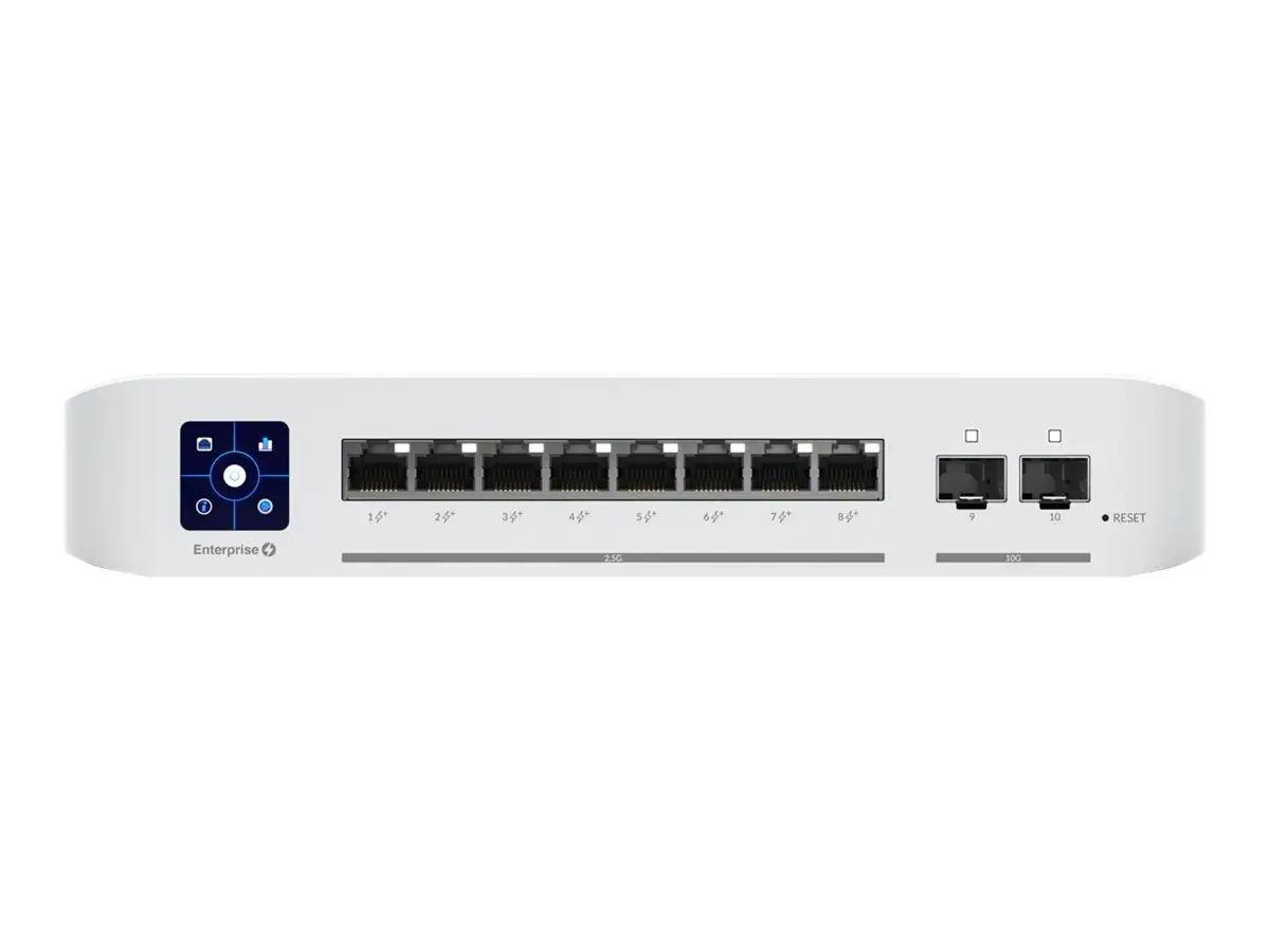 UBIQUITI USW-ENTERPRISE-8-POE UNIFI SWITCH 8x 2.5GB/S RJ45 POE+ 2x 10GB/S SFP+ TOUCHSCREEN IŠ VISO 120W
