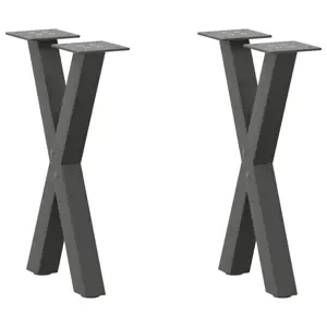 Kavos staliuko kojelės, 2 vnt., antracito spalvos, 38x(42-43) cm, plienas