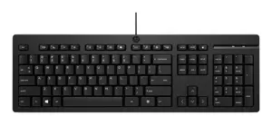 HP 125 G2 USB Wired Keyboard, Sanitizable, Copilot Key - Black - US ENG