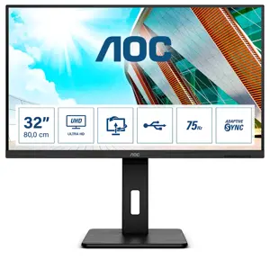Monitorius AOC P2 U32P2, 80 cm (31.5"), 3840 x 2160 pixels, 4K Ultra HD, LED, 4 ms, Black