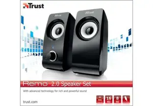 Trust Remo 2.0, 1-way, 2.0 channels, Wired, 8 W, Black