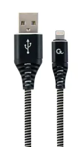 GEMBIRD CC-USB2B-AMCM-1M-BW "Gembird Premium" medvilninis pintas C tipo USB įkrovimo ir duomenų per…