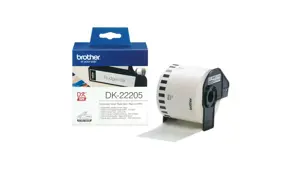 BROTHER DK22205 Endlosetiketten popierius weiss, skirtas QL550 QL500 62mm x 30.48