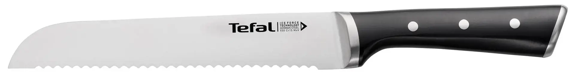 Tefal Ice Force K232S5, Knife/cutlery block set, Stainless steel, ABS, Stainless steel, Wood, Black