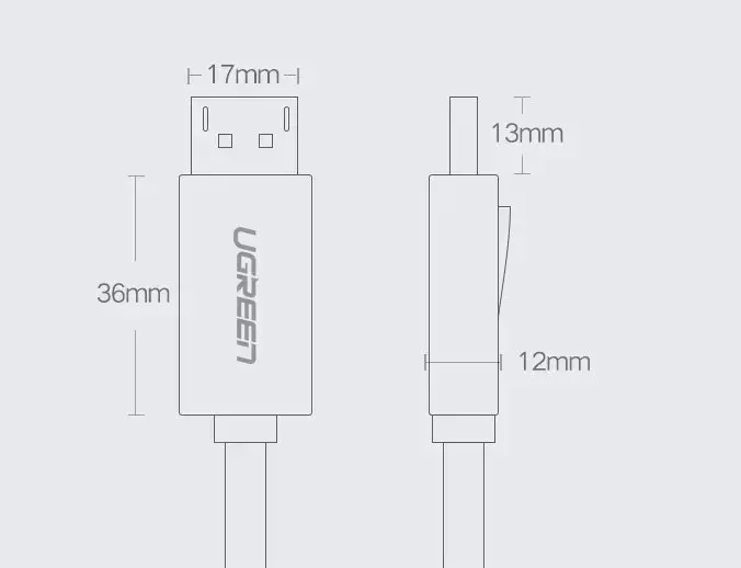 Ugreen 10211, 1 m, "DisplayPort", "DisplayPort", vyriškas, vyriškas, 3840 x 2160 taškų
