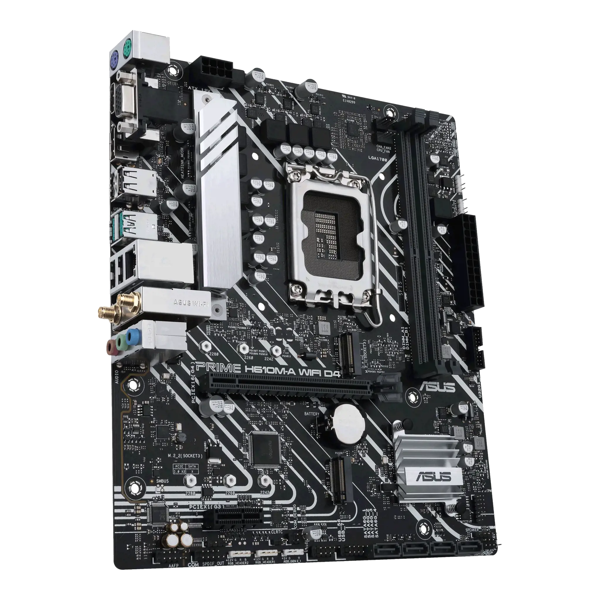 ASUS PRIME H610M-A WIFI D4, "Intel", LGA 1700, "Intel® Celeron®", "Intel® Core™ i3", "Intel® Core™ i5", "Intel® Core™ i7", "Intel® Core™ i9",..., DDR4-SDRAM, 64 GB, DIMM