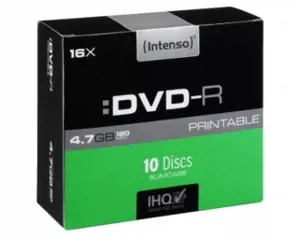 Matricas Intenso Printable DVD-R 4.7 GB 16x 10 Pack Slim Case