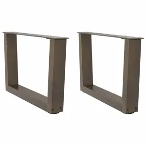 Kavos staliuko kojelės, V formos, 2 vnt., natūralus plienas, 50x(30-31,3) cm, plienas