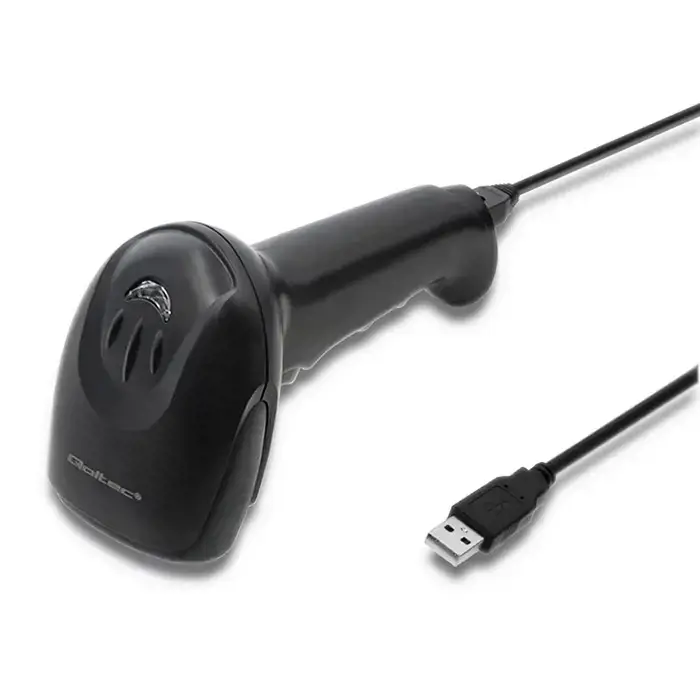 QOLTEC 50866 Brūkšninių kodų skaitytuvas 1D CCD USB juodas
