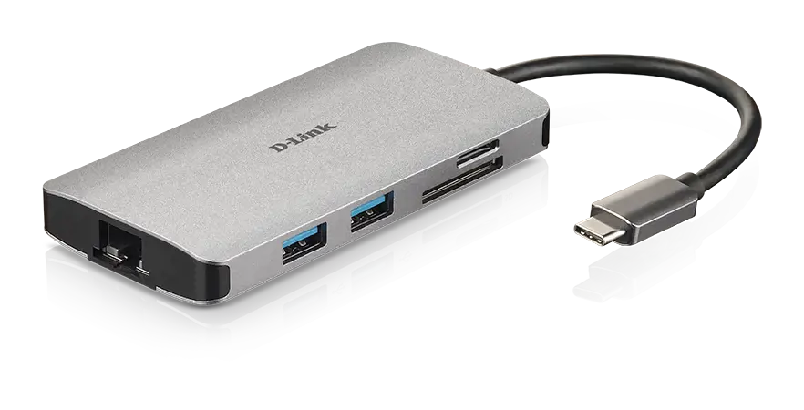 D-Link DUB-M810, laidinis, USB 3.2 Gen 1 (3.1 Gen 1) Type-C, 100 W, IEEE 802.3, IEEE 802.3ab, IEEE 802.3u, IEEE 802.3x, sidabrinis, MicroSD (TransFlash), SD, SDHC, SDXC