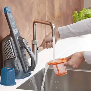 "Black &amp; Decker" BHHV520BF rankinis dulkių siurblys juodas, mėlynas, sidabrinis be maišelio