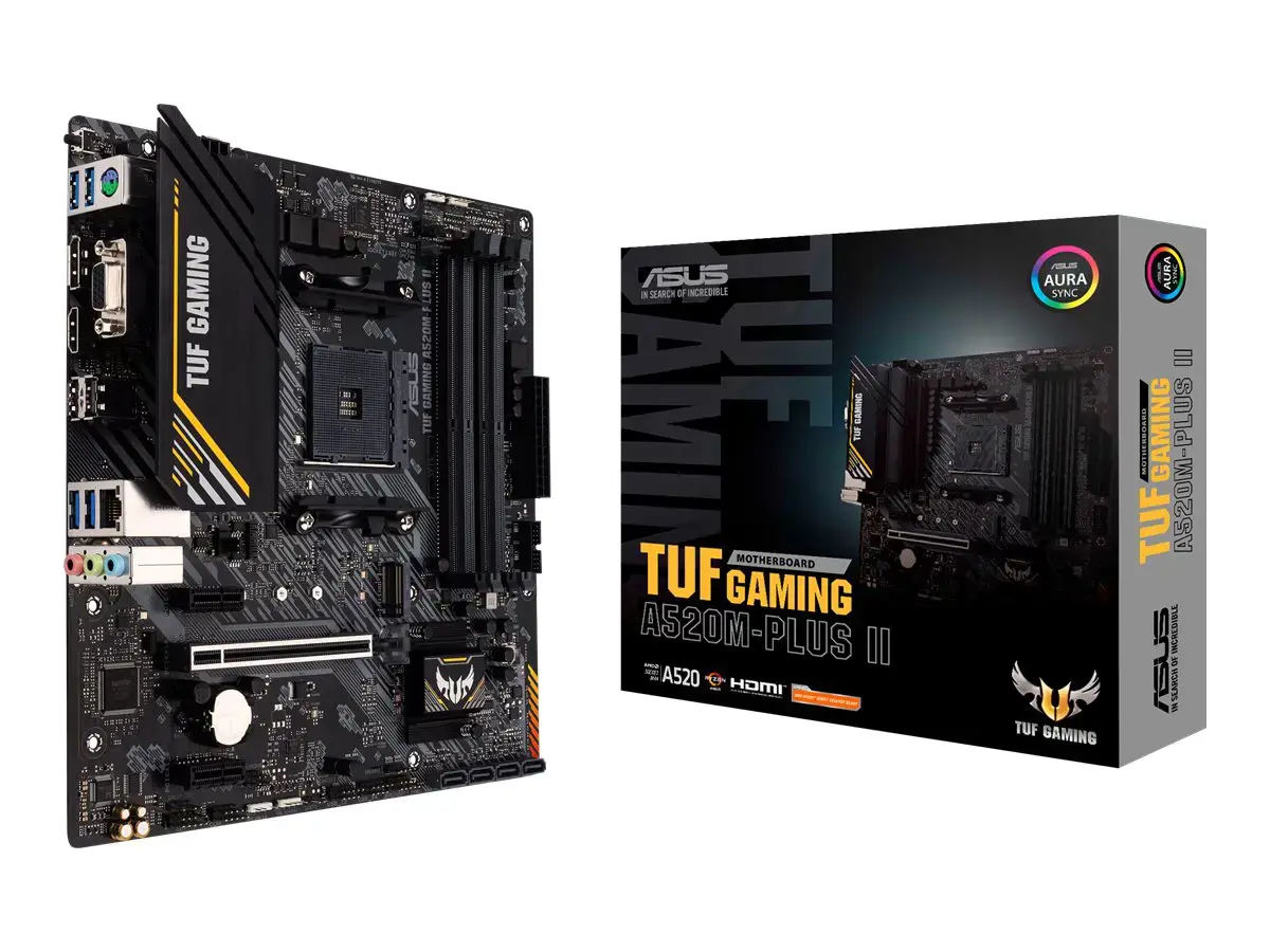 ASUS TUF GAMING A520M-PLUS II, AMD, "Socket AM4", "AMD Ryzen™ 3", "AMD Ryzen™ 5", "AMD Ryzen™ 7", 3 kartos "AMD Ryzen™ 9", 5 kartos "AMD Ryzen 9", "Socket AM4", DDR4-SDRAM, 128 GB