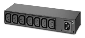 APC AP6015A, bazinis, 0U/1U, horizontalus/vertikalus, juodas, 8 kintamosios srovės lizdai, C13 jungtis, C19 jungtis