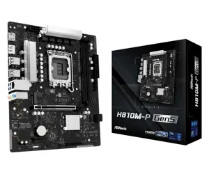 Mainboard ASROCK Intel H810 LGA 1851 (Socket V1) micro ATX RAM DDR5-SDRAM 2xSlots 1xNumber of M.2 (…