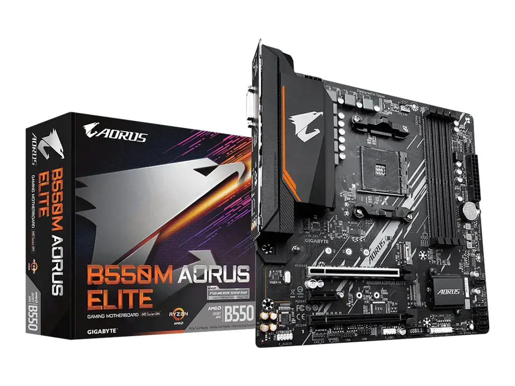 Gigabyte B550M AORUS ELITE, AMD, "Socket AM4", 3 kartos "AMD Ryzen™ 3", 3 kartos "AMD Ryzen 5", 3 kartos "AMD Ryzen™ 7", 3 kartos..., DDR4-SDRAM, 128 GB, DIMM