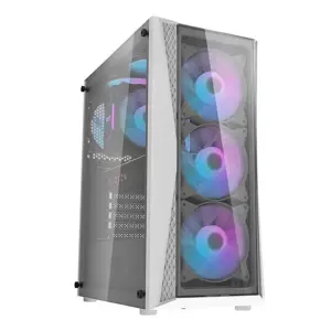 "Darkflash DK352 Plus" kompiuterio korpusas + 4 ventiliatoriai (juodai baltas)
