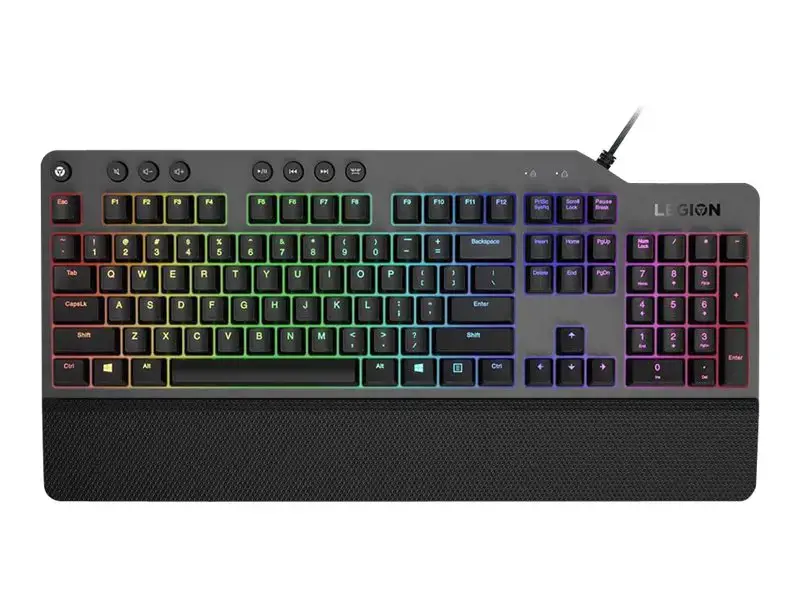 Lenovo Legion K500, pilno dydžio (100%), USB, mechaninis, QWERTY, RGB LED, juodas, pilkas