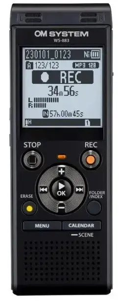 Olympus WS-883 Digital Voice Recorder, Black