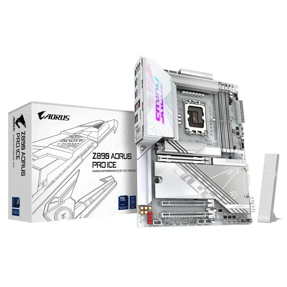 Mainboard GIGABYTE Intel Z890 LGA1851 ATX Memory DDR5 Memory slots 4 1xPCI-Express 4.0 1x 1xPCI-Express 4.0 4x. 1xPCI-Express 5.0 16x 5xM.2 4xUSB 2.0 6xUSB 3.2 2xUSB-C w/Thunderbolt 1xOptical S/PDIF 1xRJ45 2xAudio port Z890AORUSPROICE