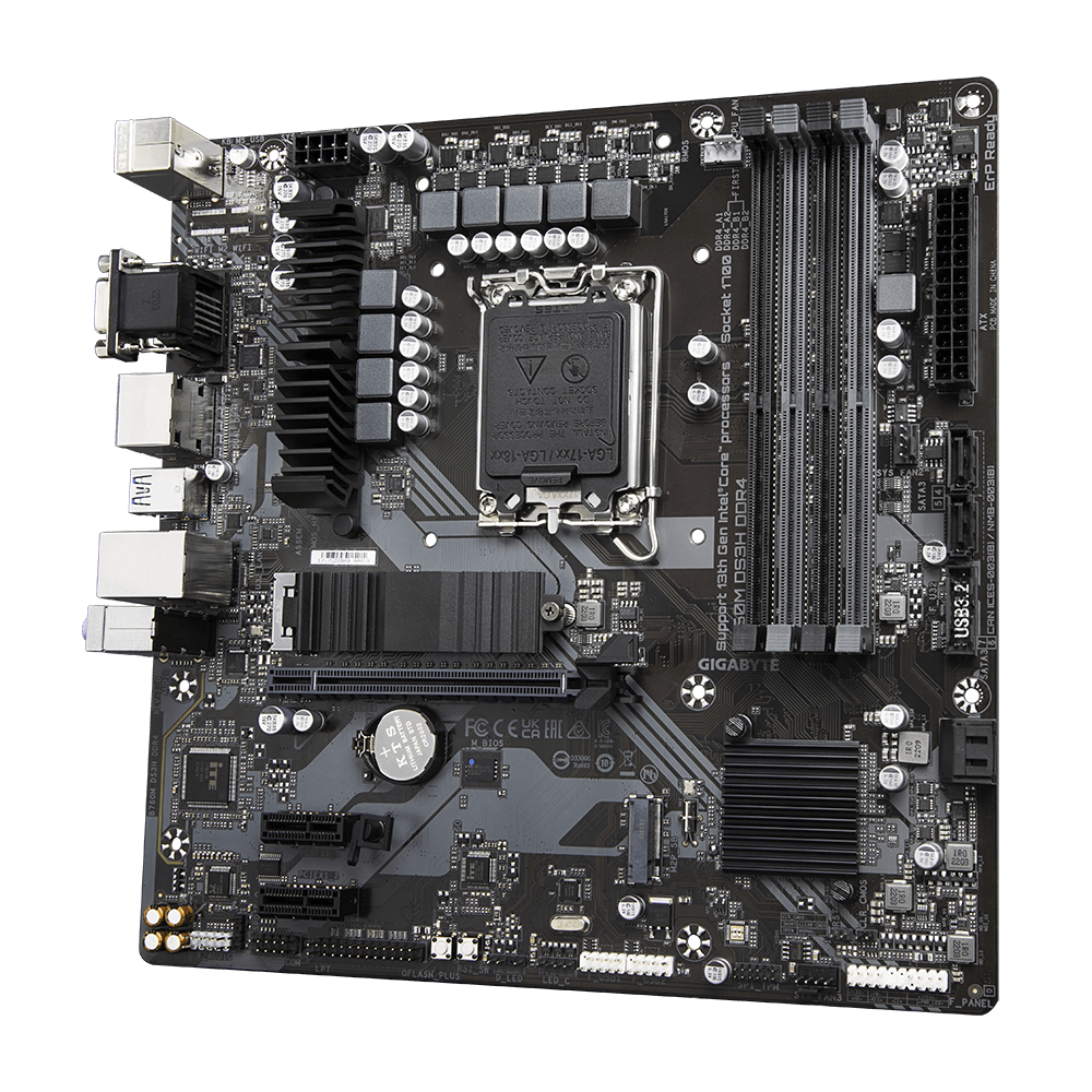 Gigabyte B760M DS3H DDR4, "Intel", LGA 1700, "Intel® Celeron®", "Intel® Core™ i3", "Intel® Core™ i3", "Intel® Core™ i5", "Intel® Core™ i7", "Intel® Core™ i9",..., LGA 1700, DDR4-SDRAM, 128 GB